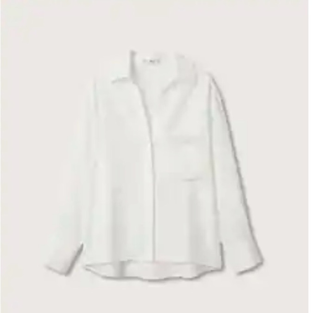 MNG Mango White Button-Up Shirt Limone Size 8